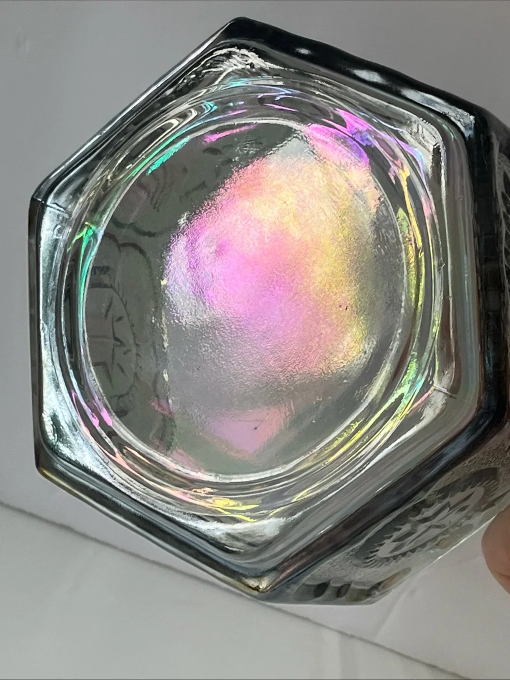 Indiana Glass Iridescent Carnival Glass Lidded Trinket Box